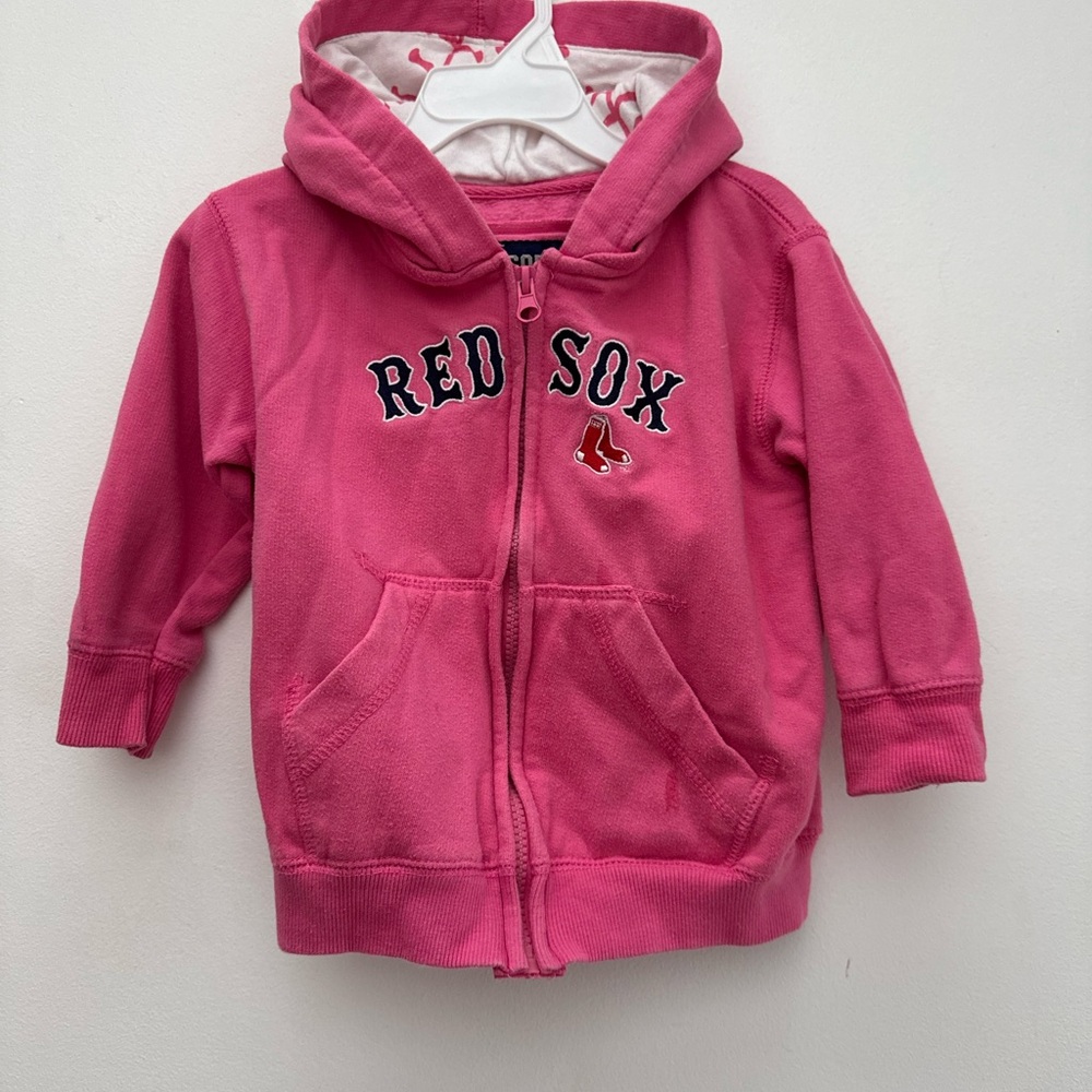 Red Sox Kids Hoodie in Pink. Size 2T.